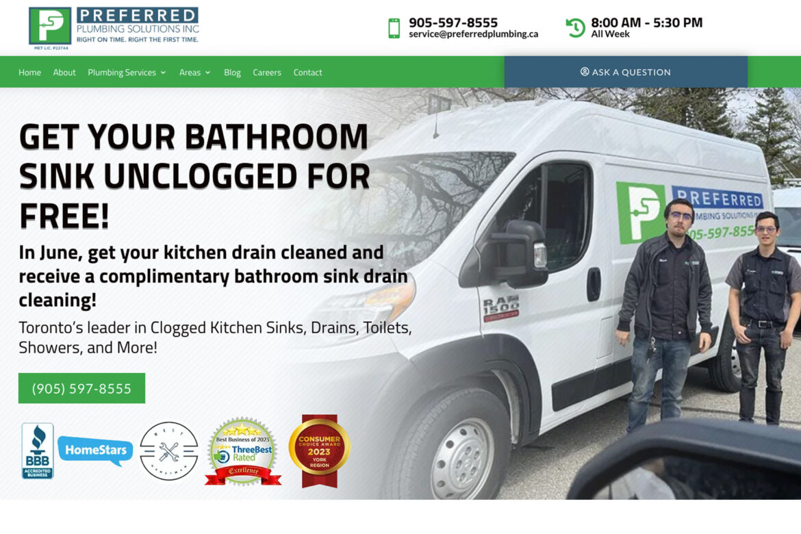 Preferred Plumbing - Website Marketing Case Study